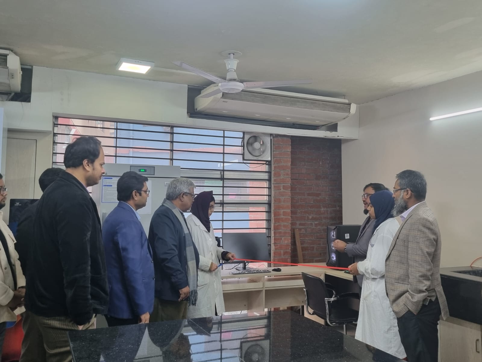 Faculty members at the lab inauguration