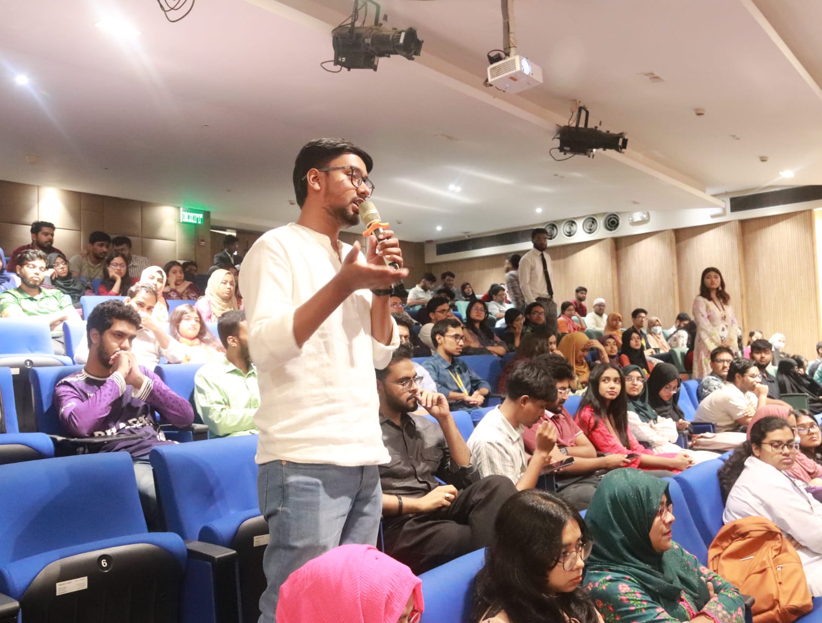 Students participating in the interactive Q&A